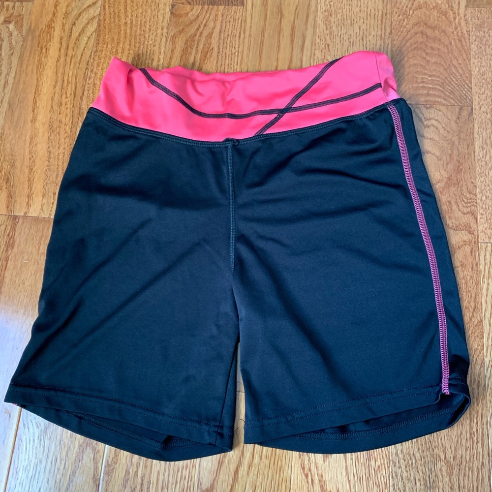 S2 Hot neon pink+black bike/gym shorts Size Medium